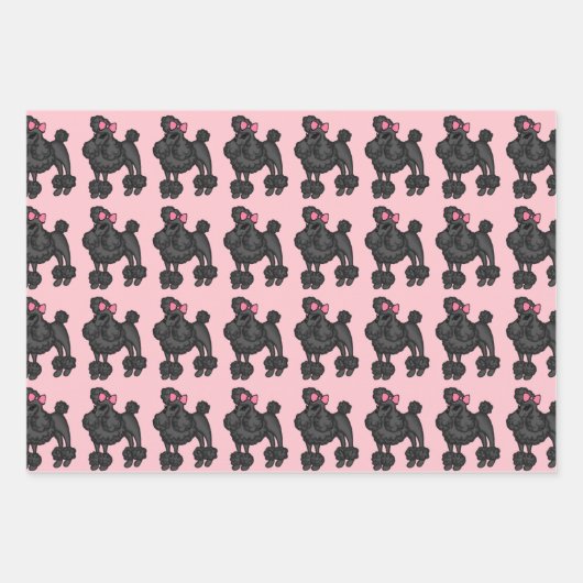 French Poodles Wrapping Paper Set Geschenkpapier Set (Vorderseite)