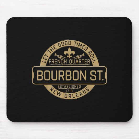 French Quarter Bourbon St New Orleans Fleur De Lis Mousepad (Vorne)