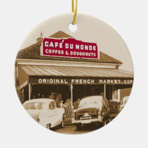 French Quarter Coffee Stand 1950 Keramikornament