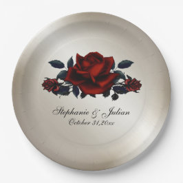 French Quarter Goth Antique Gold Wedding Pappteller