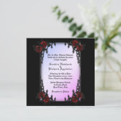 French Quarter Lila Goth Theme Hochzeit Einladung (Stehend Vorderseite)