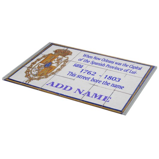 French Quarter Street Tile Mural, Name hinzufügen Schneidebrett (Ecke)