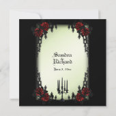 French Quarter Viktorianisch / Goth Theme Wedding Einladung (Rückseite)