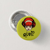 French Quoi Smoking Punk Retro Grün Button (Vorne & Hinten)
