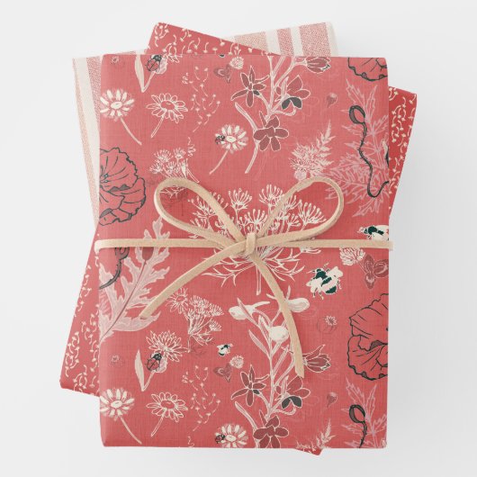 French Red Linen Geschenkpapier Set (Beispiel)