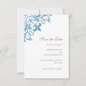 French Regency Blue Lilie Pattern Wedding Save The Date (Vorderseite)