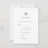 French Regency Green Lilie Chic RSVP Karte (Vorderseite)