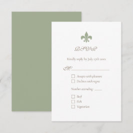 French Regency Green Lilie Chic RSVP Karte