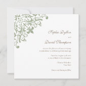 French Regency Green Lilie Pattern Square Einladung (Vorderseite)