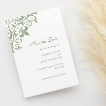 French Regency Green Lilie Pattern Wedding