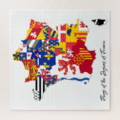 French Regions Flags Map, Frankreich, Educational Puzzle (Vertikal)