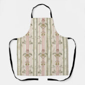 French Retro Damask Stripe All-Over Print Apron Schürze (Vorderseite)
