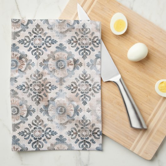 French Retro Floral Tile Kitchen Towels Geschirrtuch (Viertel Falte)