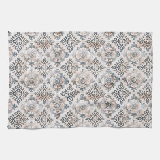 French Retro Floral Tile Kitchen Towels Geschirrtuch (Horizontal)