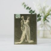 French Risqué Tanzskelett Vintages Foto Postkarte (Stehend Vorderseite)