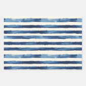 French Riviera Blue Umbrellas Boats Stripes Geschenkpapier Set (Vorderseite 3)