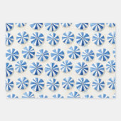 French Riviera Blue Umbrellas Boats Stripes Geschenkpapier Set (Vorderseite)