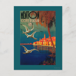 French Riviera Travel Poster # 1 Postkarte
