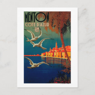 French Riviera Travel Poster # 1 Postkarte