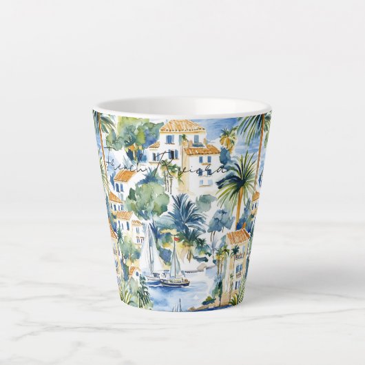 French Riviera Tropical Palm Trees Milchtasse (Vorderseite)