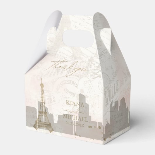 French Romance Wedding Danke V2 Blush ID870 Geschenkschachtel (Vorderseite)