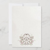 french romantic garden arch monogram royal wedding einladung (Rückseite)