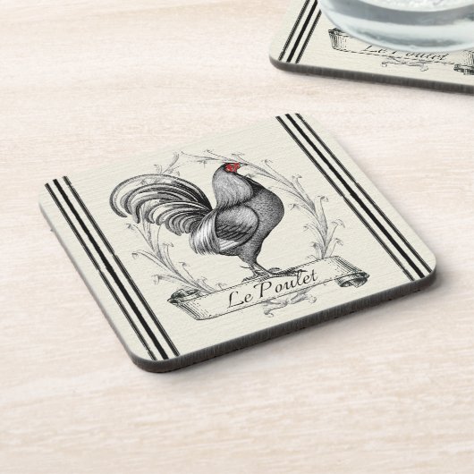 French Rooster Le Poulet Untersetzer (Linke Seite)