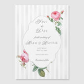 French Rose Botanical Wedding Save the Date Magneteinladung (Vorderseite)