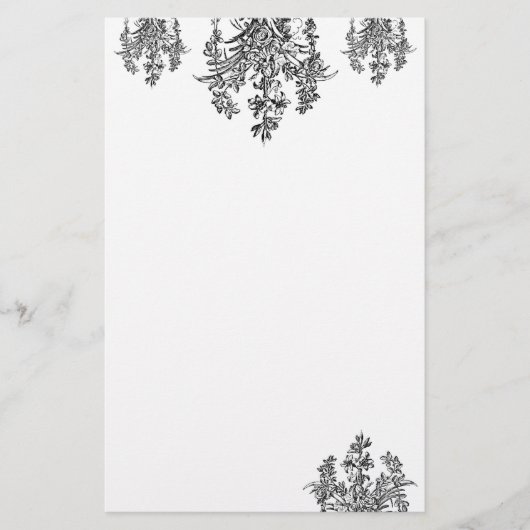 French Rose Bouquet Briefpapier (Vorderseite)