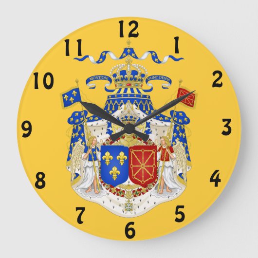 French Royal Coat of Arms Wall Clock Große Wanduhr (Vorderseite)
