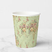 French Sage Green Viktorianisch Style Floral Rokok Pappbecher (Rechts)