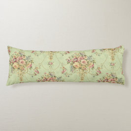 French Sage Green Viktorianisch Style Floral Rokok Seitenschläferkissen