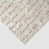 French Script Gold Floral Vintag Seidenpapier (Ausschnitt)