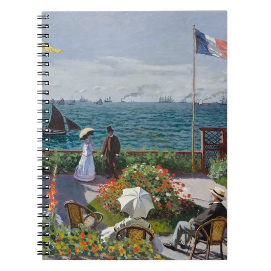 French Seaside Garden Impressionist Notizblock (Vorderseite)