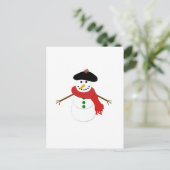 French Snowman Postkarte (Stehend Vorderseite)
