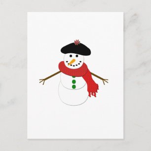 French Snowman Postkarte