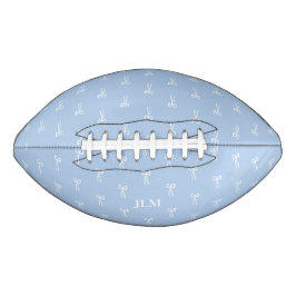French Something Blue Classic Coquette Bow Football
