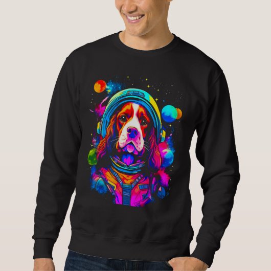 French Spaniel Dog Space Science Sweatshirt (Vorderseite)
