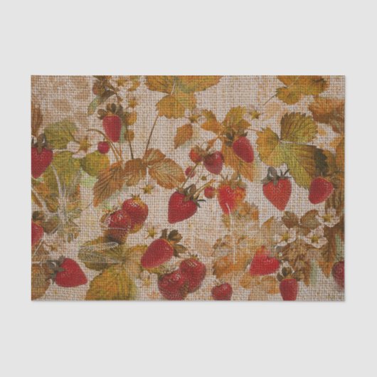 French Strawberries Cretonne Seidenpapier (Vorderseite)