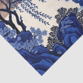 French-Style Blue Chinoiserie Decoupage Print Seidenpapier (Detail)