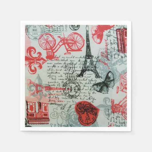 "French Style" Standard Cocktail Napkin Serviette (Vorderseite)