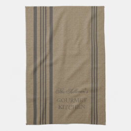 French Style Stripe Burlap Personalisiert Kitchen Handtuch