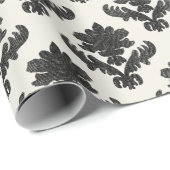 French Tapestry Black and White Geschenkpapier (Rolleneckpunkt)