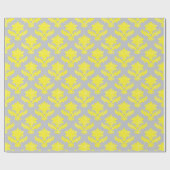 French Tapestry Bright Yellow and Gray Geschenkpapier (Flach)
