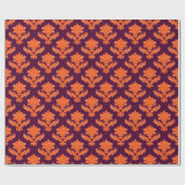 French Tapestry Orange Burgundy Geschenkpapier (Flach)