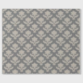 French Tapestry Taupe on Gray Geschenkpapier (Flach)