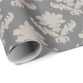 French Tapestry Taupe on Gray Geschenkpapier (Rolleneckpunkt)