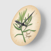 French Tarragon Herb Clock Runde Wanduhr (Winkel)