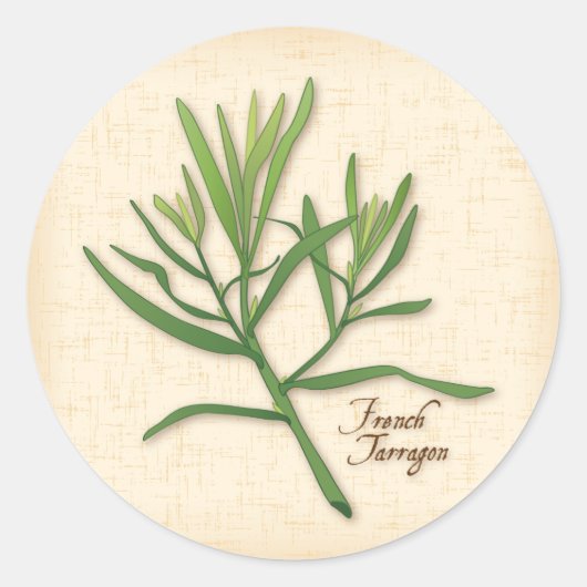 French Tarragon Round Sticker (Vorderseite)