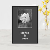 French Thinking Of You Card Karte (Gelbe Blume)